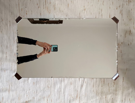 Image 1 of Tavolino da caffè vintage Art Déco in vetro e palissandro di Marly Frères, anni '50