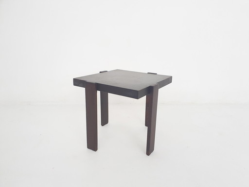 Dark Brown Square Side Table In The Style Of Porada Arredi, 1960'S