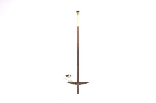  Scandinavian Teak And Metal Floor Lamp, Sweden, 1960