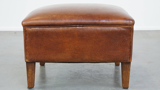 Large Square Hocker Made From Sheepskin