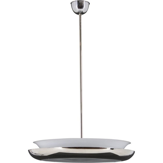 Image 1 of Vintage Bauhaus "Ufo" chandelier by Josef Hurka, Czechoslovakia 1930s