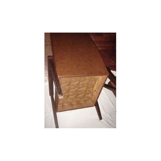 Image 1 of Pair of vintage armchairs in skai and wood, 1950-1960