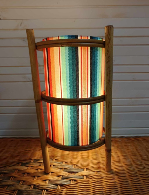 Vintage Rattan Lamp and Custom Shade