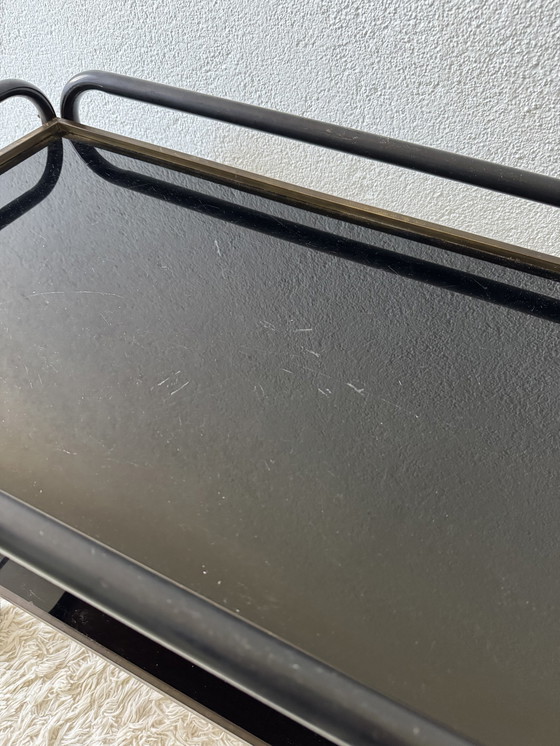 Image 1 of 70's Black Plexiglas Rolling Sideboard