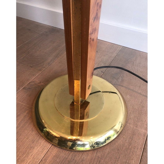 Image 1 of Vintage floor lamp in wood and gilded metal, 1970