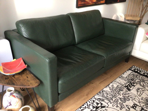 Rolf Benz Sofa Green Leather