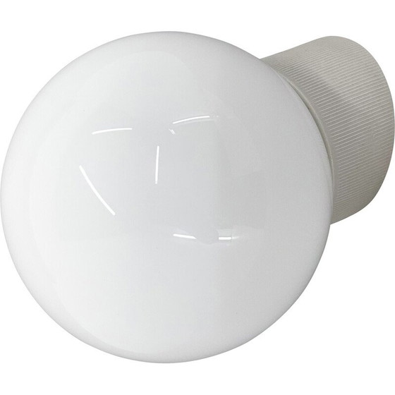 Image 1 of Lampada da parete vintage in ceramica e vetro opalino