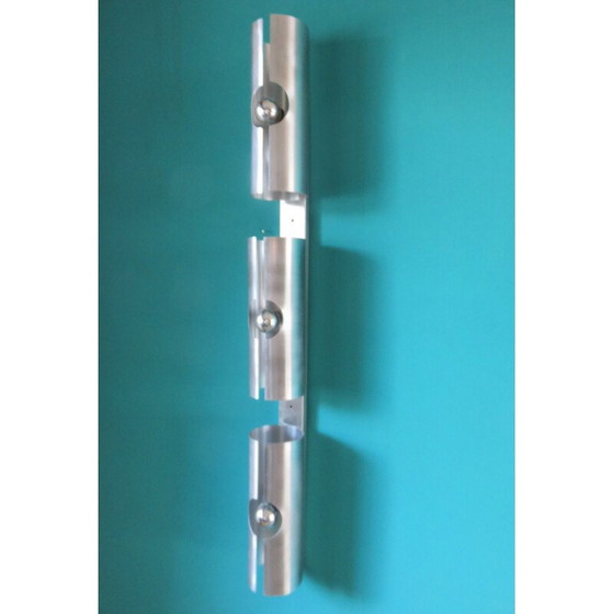 Image 1 of Vintage Space Age wall lamp in brushed aluminum, France 1970