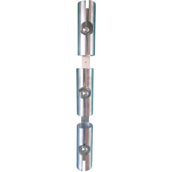 Image 1 of Vintage Space Age wall lamp in brushed aluminum, France 1970