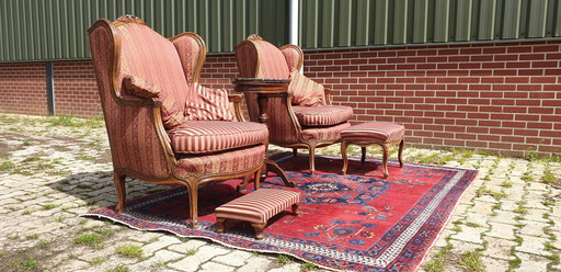 Louis Baroque Armchairs With Footstool