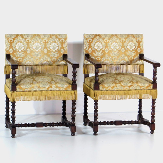 Image 1 of 2x Antique library armchairs