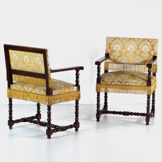 Image 1 of 2x Antique library armchairs