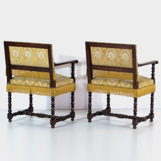 Image 1 of 2x Antique library armchairs