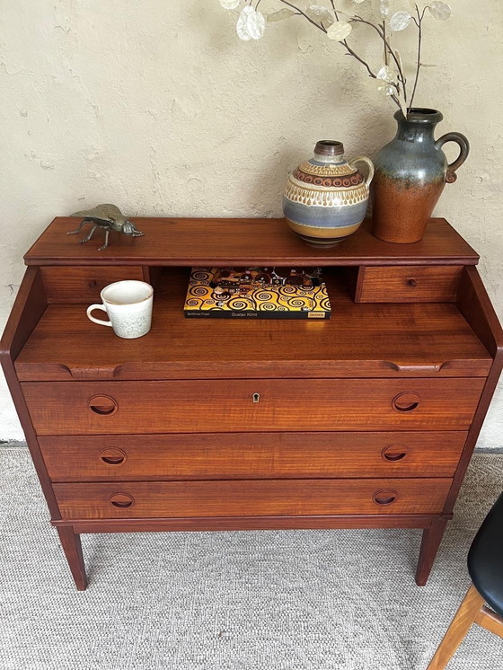 Image 1 of Teak Wooden Secretaire With Drawers Danish Design