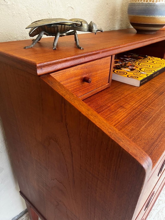 Image 1 of Teak Wooden Secretaire With Drawers Danish Design