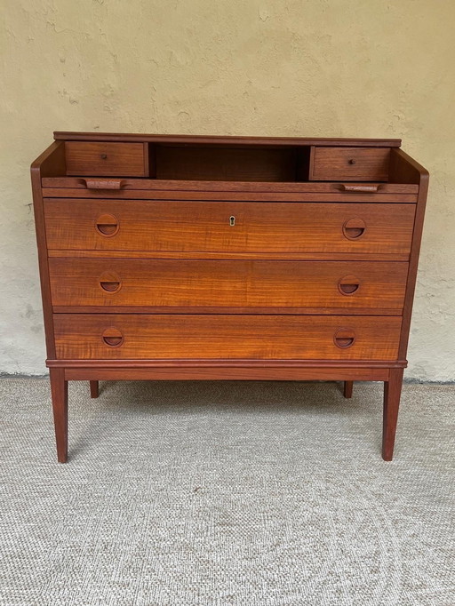 Teak Wooden Secretaire With Drawers Danish Design