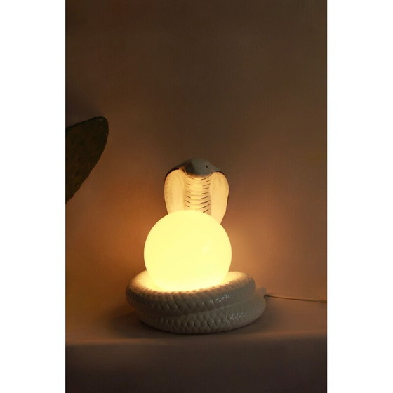 Image 1 of Vintage Ceramic Snake Cobra Lamp by Avobin, Italy 1970s
