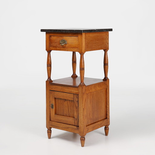 Art Deco French Night Stand With Blue Stone Top, 1920S