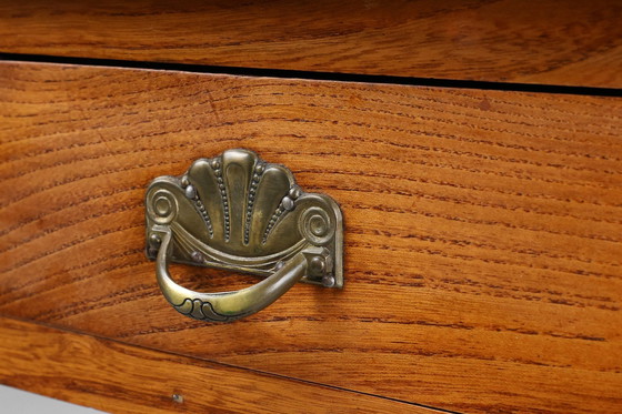 Image 1 of Comodino Art Déco francese con piano in pietra blu, anni '20