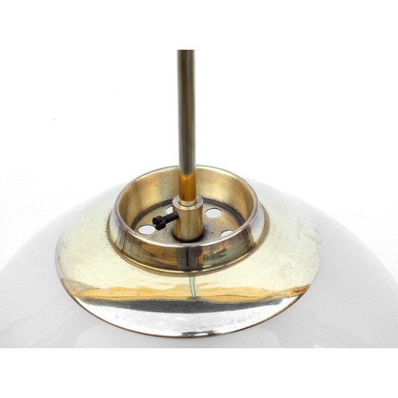 Image 1 of Coppia di lampade a sospensione vintage Ls2 in vetro lattimo e ottone di Azucena Luigi per Caccia Dominioni, Italia 1952