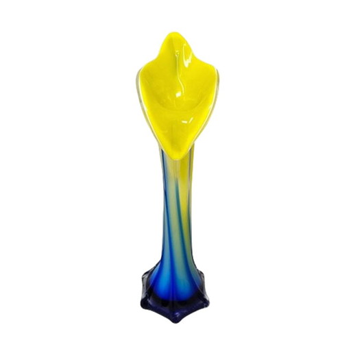 1960s Astonishing Jack in the Pulpit "Calla Lily" vase in Murano glass.