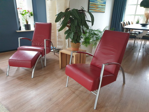 2x Harvink Club Design armchairs including Hocker!