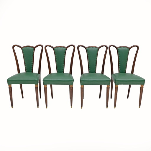 Eight Mid-Century Modern Dining Chairs Attributed To Guglielmo Ulrich, 1940S