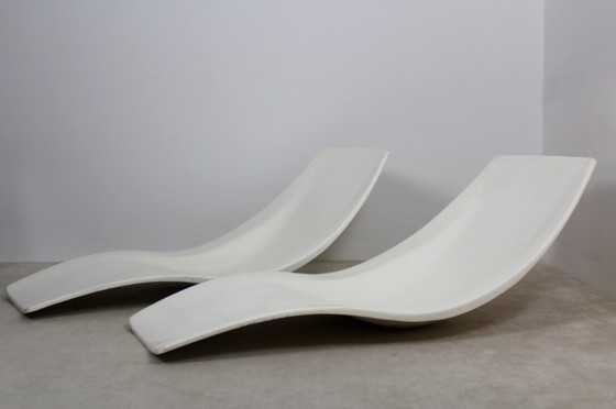 Image 1 of 2 x French patio chaise longues