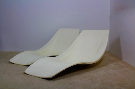 Image 1 of 2 x French patio chaise longues