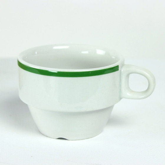 Image 1 of Sale Set Of 12 White Porcelain Cups By Lubiana, Poland 1960S