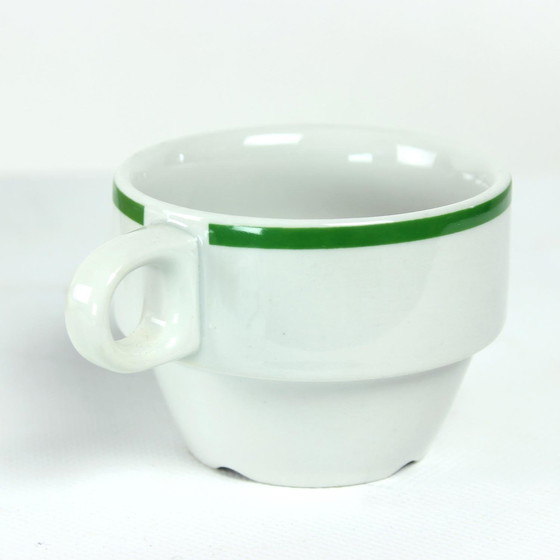 Image 1 of Sale Set Of 12 White Porcelain Cups By Lubiana, Poland 1960S