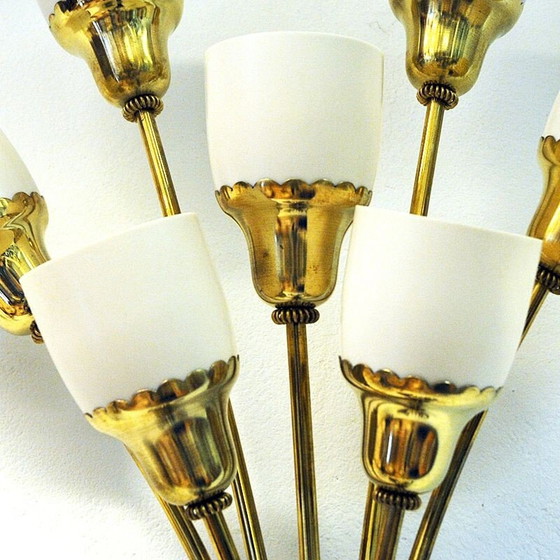 Image 1 of Pair of vintage brass sconces, Denmark 1940