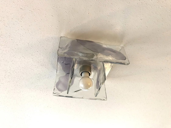 Image 1 of Carlos Nason Murano Glass Ceiling Lamp # Vintage 70S #