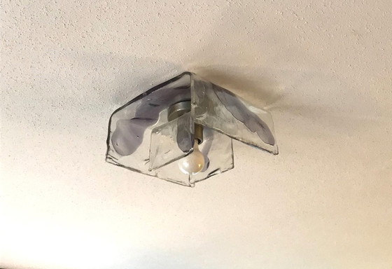 Image 1 of Carlos Nason Murano Glass Ceiling Lamp # Vintage 70S #