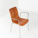 6x Gorka Akaba design chairs brown leather