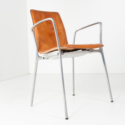 6 sedie di design Gorka Akaba in pelle marrone