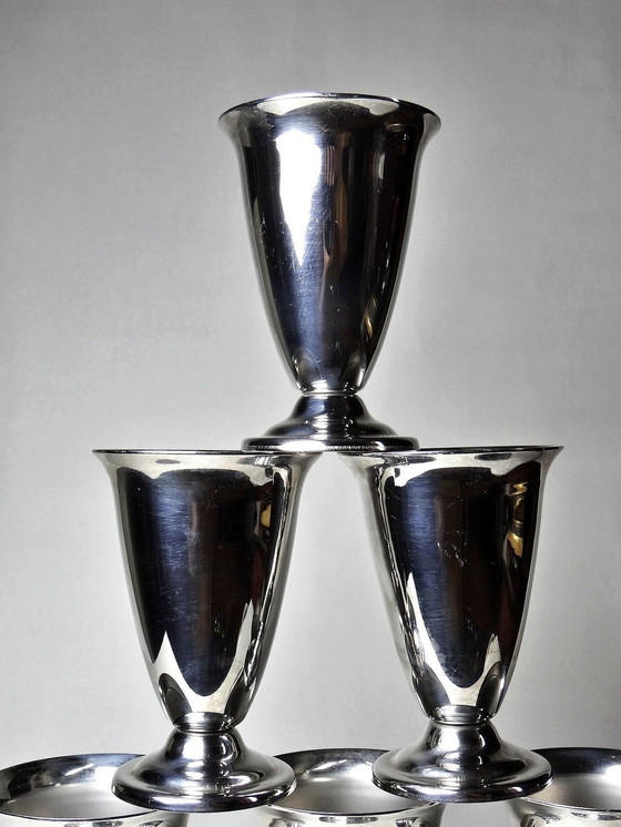 Image 1 of 6 Letang-Remy Stainless Steel Tall Dessert Cups or Vintage Goblets