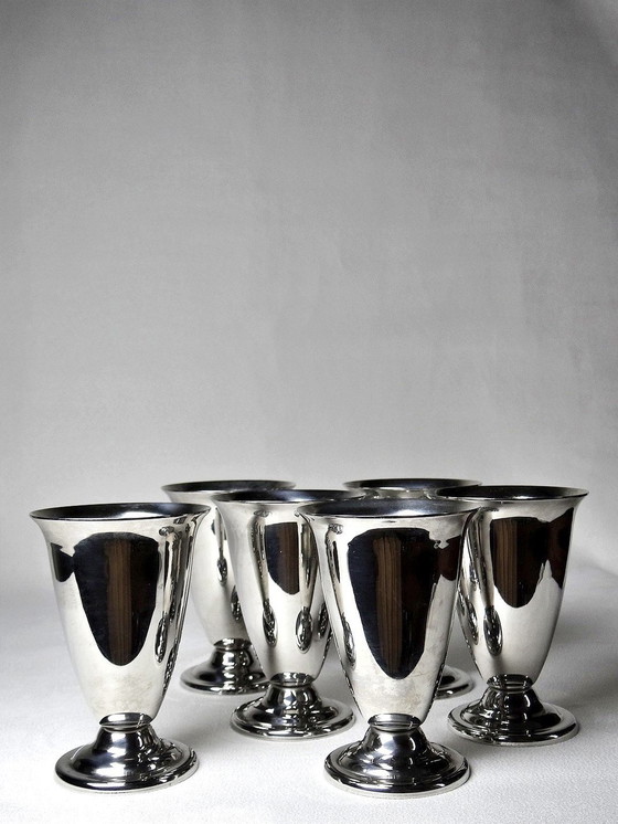 Image 1 of 6 Letang-Remy Stainless Steel Tall Dessert Cups or Vintage Goblets