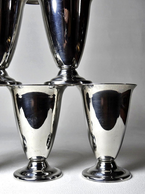 Image 1 of 6 Letang-Remy Stainless Steel Tall Dessert Cups or Vintage Goblets