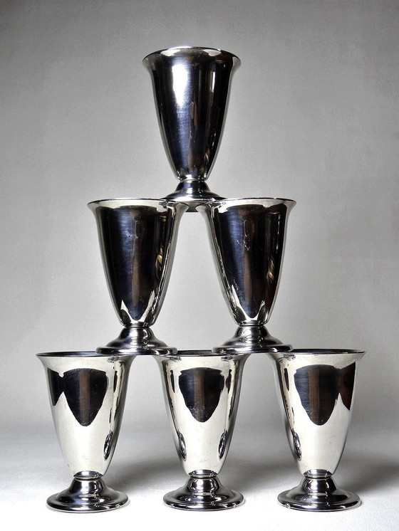 Image 1 of 6 Letang-Remy Stainless Steel Tall Dessert Cups or Vintage Goblets