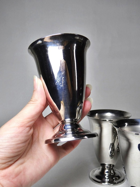 Image 1 of 6 Letang-Remy Stainless Steel Tall Dessert Cups or Vintage Goblets