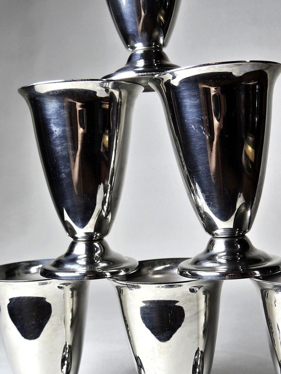 Image 1 of 6 Letang-Remy Stainless Steel Tall Dessert Cups or Vintage Goblets