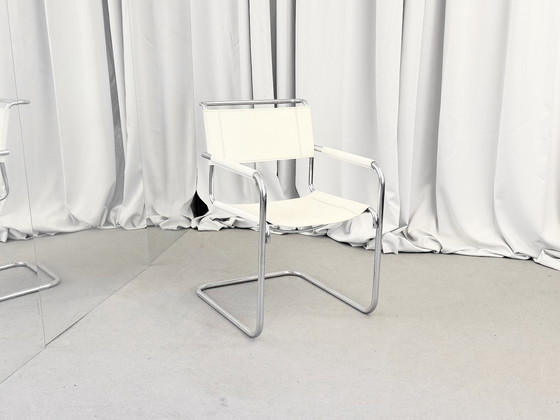 Image 1 of 1/5 Thonet S34 leather cantilever chair Bauhaus chair white