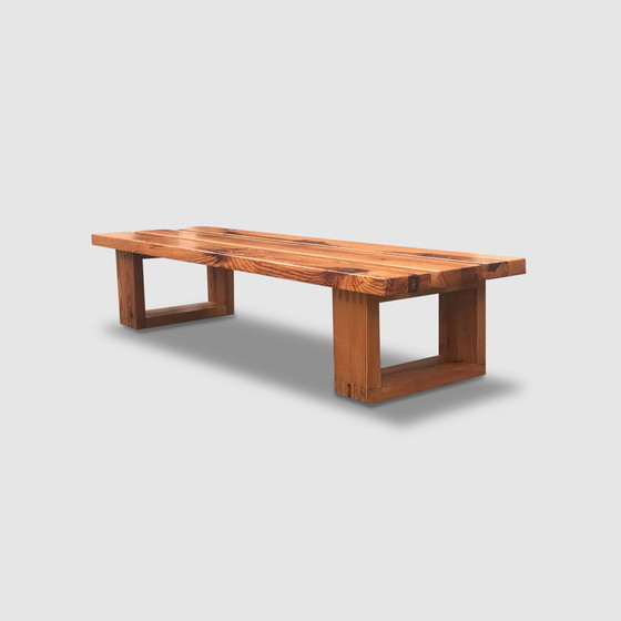 Image 1 of Modernist Pine Slatted Bench By Ate Van Apeldoorn For Houtwerk Hattem 1970S