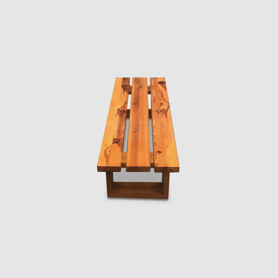 Image 1 of Modernist Pine Slatted Bench By Ate Van Apeldoorn For Houtwerk Hattem 1970S