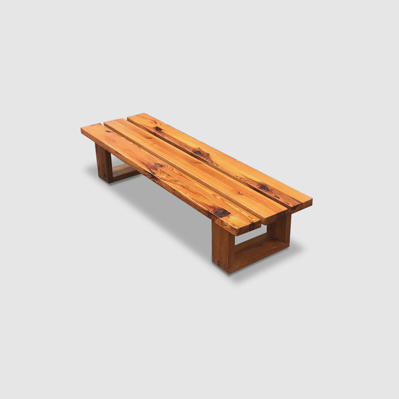 Image 1 of Modernist Pine Slatted Bench By Ate Van Apeldoorn For Houtwerk Hattem 1970S