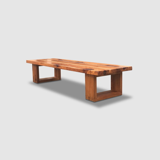 Image 1 of Modernist Pine Slatted Bench By Ate Van Apeldoorn For Houtwerk Hattem 1970S