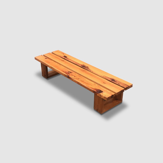 Image 1 of Modernist Pine Slatted Bench By Ate Van Apeldoorn For Houtwerk Hattem 1970S