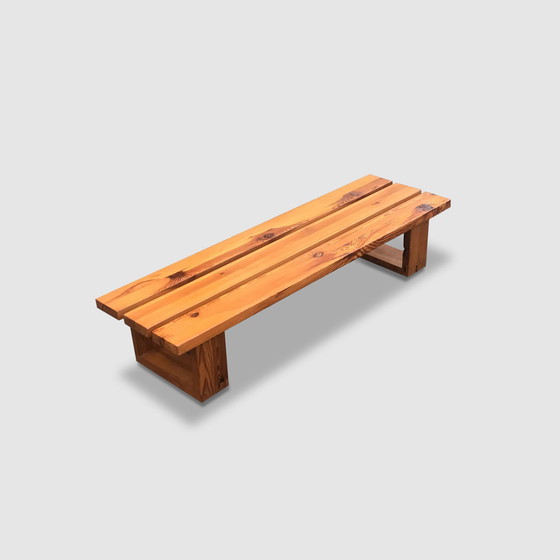 Image 1 of Modernist Pine Slatted Bench By Ate Van Apeldoorn For Houtwerk Hattem 1970S