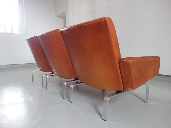 Image 1 of Patinated cognac leather sofa by Jørgen Høj for Niels Vitsøe Denmark ca. 1960